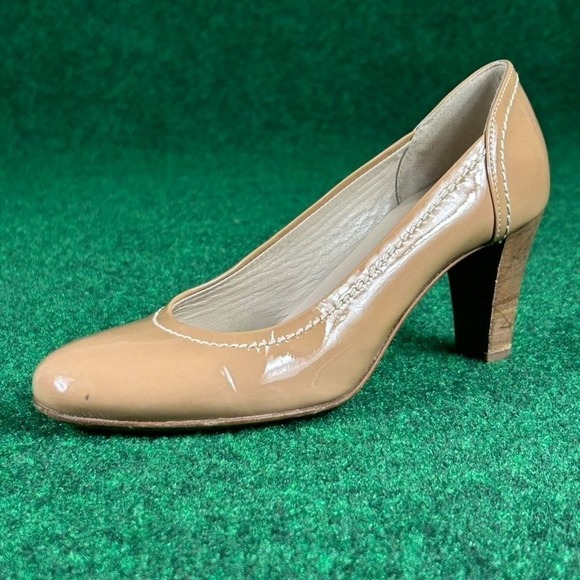 Agl Shoes - AGL Attilio Giusti‎ Leombruni Beige Leather Pump Heels Italy Made Women 8 (38)